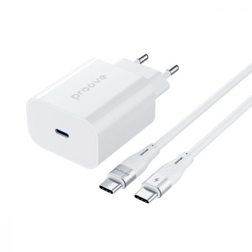 МЗП Proove Rapid 30W (Type-C) + Кабель Type-C to Type-C White