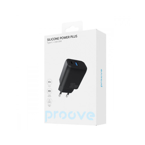 МЗП Proove Silicone Power Plus 30W (Type-C + USB) Black