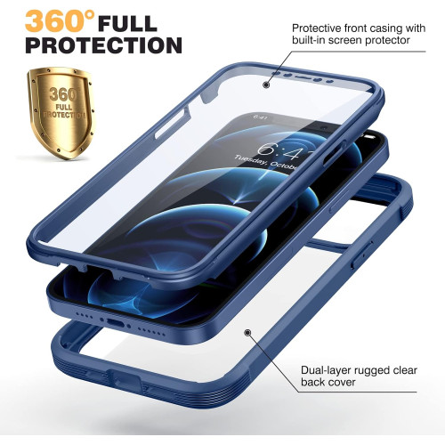 Чохол Miracase Glass Screen Protector для iPhone 12 Pro Max Blue