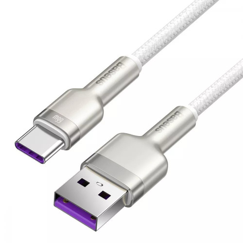 Кабель Baseus Cafule Metal Data Type-C 66W (2m) White Кабель Baseus Cafule Metal Data Type-C 66W (2m) White