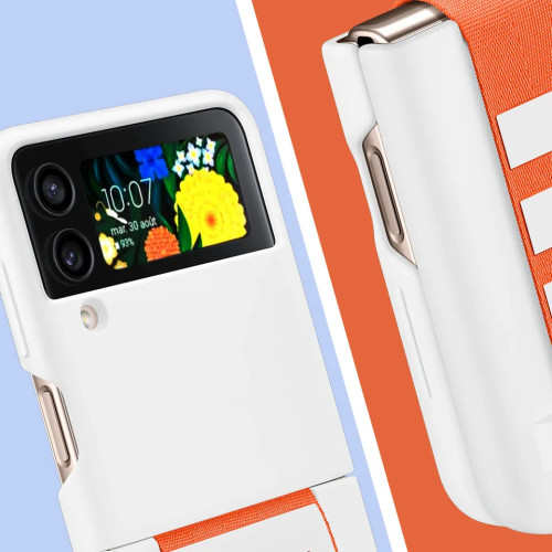Чохол Samsung Strap Silicone Cover для Samsung Galaxy Z Flip4 White Чохол Samsung Strap Silicone Cover для Samsung Galaxy Z Flip4 White