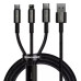 Кабель Baseus Tungsten Gold 3в1 Fast Charging Data (Micro USB+Lightning+Type-C) 3.5