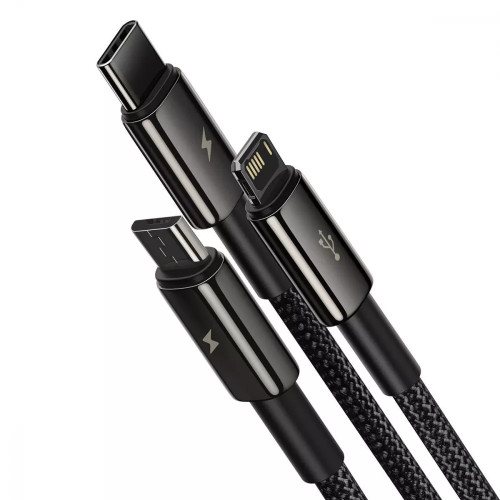 Кабель Baseus Tungsten Gold 3в1 Fast Charging Data (Micro USB+Lightning+Type-C) 3.5 Кабель Baseus Tungsten Gold 3в1 Fast Charging Data (Micro USB+Lightning+Type-C) 3.5