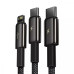 Кабель Baseus Tungsten Gold 3в1 Fast Charging Data (Micro USB+Lightning+Type-C) 3.5 Кабель Baseus Tungsten Gold 3в1 Fast Charging Data (Micro USB+Lightning+Type-C) 3.5