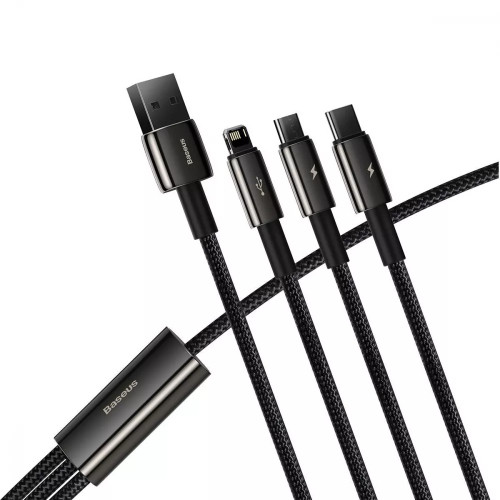 Кабель Baseus Tungsten Gold 3в1 Fast Charging Data (Micro USB+Lightning+Type-C) 3.5 Кабель Baseus Tungsten Gold 3в1 Fast Charging Data (Micro USB+Lightning+Type-C) 3.5