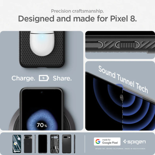 Чохол Spigen Liquid Air для Google Pixel 8 Matte Black Чохол Spigen Liquid Air для Google Pixel 8 Matte Black