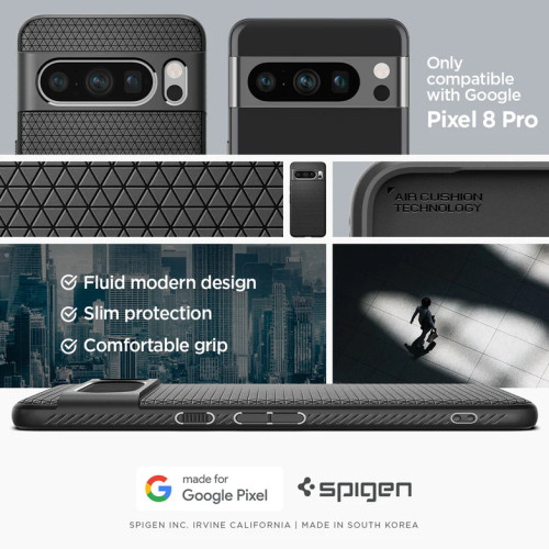 Чохол Spigen Liquid Air для Google Pixel 8 Pro Matte Black Чохол Spigen Liquid Air для Google Pixel 8 Pro Matte Black