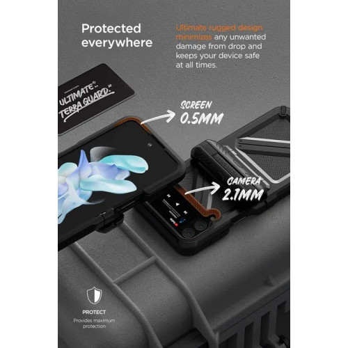 Чохол VRS Design для Galaxy Z Flip 4 Terra Guard Ultimate Black Чохол VRS Design для Galaxy Z Flip 4 Terra Guard Ultimate Black