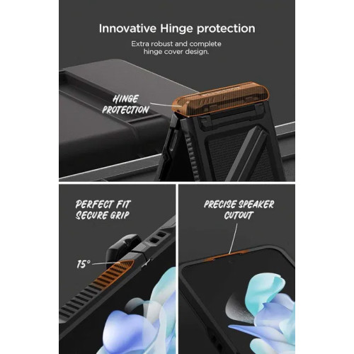 Чохол VRS Design для Galaxy Z Flip 4 Terra Guard Ultimate Black Чохол VRS Design для Galaxy Z Flip 4 Terra Guard Ultimate Black