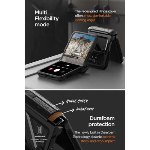 Чохол VRS Design для Galaxy Z Flip 4 Terra Guard Ultimate Black Чохол VRS Design для Galaxy Z Flip 4 Terra Guard Ultimate Black