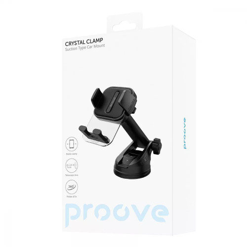 Тримач в машину Proove Crystal Clamp Suction Type Car Mount Black
