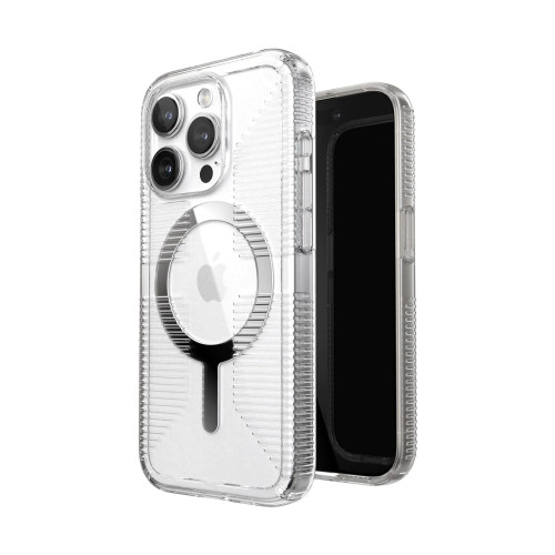 Чохол Speck GemShell Grip MagSafe для iPhone 15 Pro Clear/Chrome Чохол Speck GemShell Grip MagSafe для iPhone 15 Pro Clear/Chrome