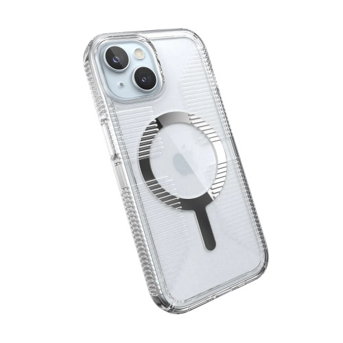 Чохол Speck GemShell Grip MagSafe для iPhone 15/14/13 Clear/Chrome Чохол Speck GemShell Grip MagSafe для iPhone 15/14/13 Clear/Chrome