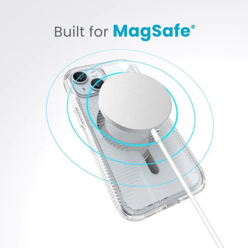 Чохол Speck GemShell Grip MagSafe для iPhone 15/14/13 Clear/Chrome Чохол Speck GemShell Grip MagSafe для iPhone 15/14/13 Clear/Chrome