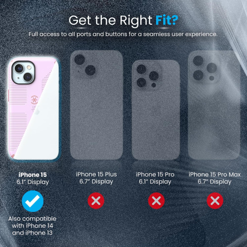 Чохол Speck Candyshell Grip MagSafe для iPhone 15/14/13 Soft Lilac/Carnation Petal Чохол Speck Candyshell Grip MagSafe для iPhone 15/14/13 Soft Lilac/Carnation Petal