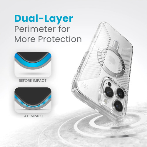 Чохол Speck Presidio Perfect-Clear Grip ClickLock MagSafe для iPhone 15 Pro Max Clear/Chrome Чохол Speck Presidio Perfect-Clear Grip ClickLock MagSafe для iPhone 15 Pro Max Clear/Chrome