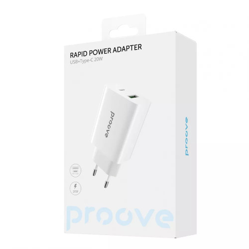 МЗП Proove Rapid 20W (Type-C + USB) White