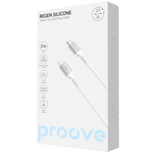 Кабель Proove ReGen Silicone Type-C to Lightning 27w (1m) White