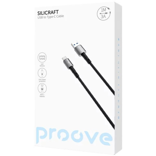 Кабель Proove Silicraft USB to Type-C 3A (1m) Black Кабель Proove Silicraft USB to Type-C 3A (1m) Black