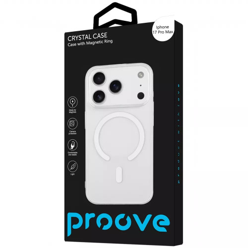 Чохол Proove Crystal Case with Magnetic Ring iPhone 17 Pro Max Clear Чохол Proove Crystal Case with Magnetic Ring iPhone 17 Pro Max Clear