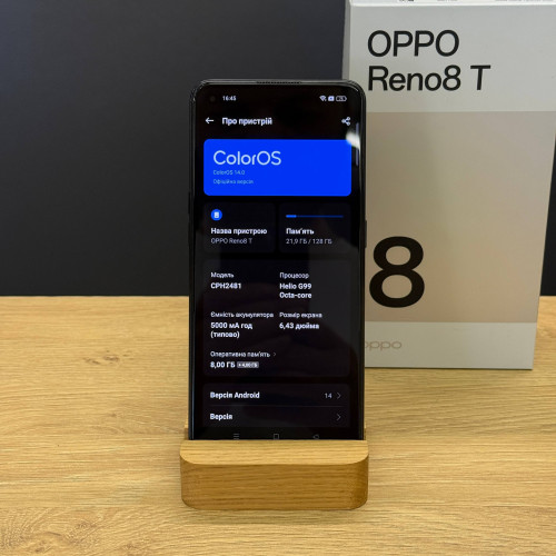 Вживаний смартфон OPPO Reno8 T 8/128 Black (Хороший+ стан) Вживаний смартфон OPPO Reno8 T 8/128 Black (Хороший+ стан)