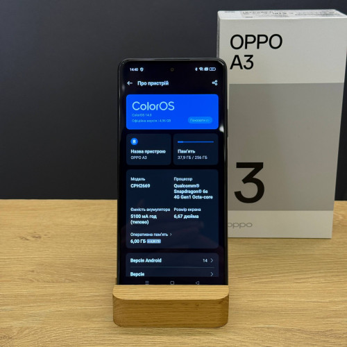 Вживаний смартфон Oppo A3 6/256 Sparkle Black (Ідеальний+ стан) Вживаний смартфон Oppo A3 6/256 Sparkle Black (Ідеальний+ стан)