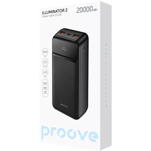Батарея універсальна Proove Illuminator 2 20000mAh 22.5W Black