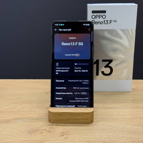 Вживаний смартфон OPPO Reno13 F 5G 8/256 Graphite Grey (Хороший+ стан) Вживаний смартфон OPPO Reno13 F 5G 8/256 Graphite Grey (Хороший+ стан)