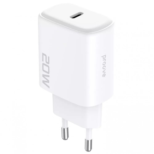 МЗП Proove Silicone Power 2 20W (Type-C) + Кабель Type-C to Lightning White
