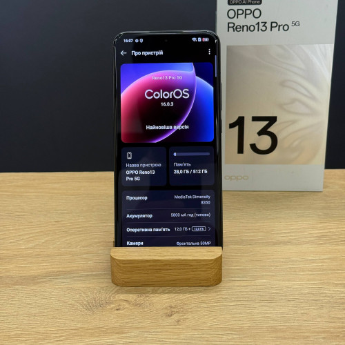 Вживаний смартфон OPPO Reno13 Pro 5G 12/512 Graphite Grey (Хороший+ стан) Вживаний смартфон OPPO Reno13 Pro 5G 12/512 Graphite Grey (Хороший+ стан)