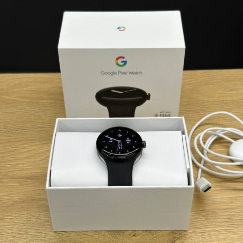 Вживаний смарт-годинник Google Pixel Watch WiFi Matte Black Aluminum Case / Obsidian Active Band US (Ідеальний+ стан)