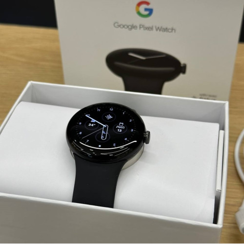 Вживаний смарт-годинник Google Pixel Watch WiFi Matte Black Aluminum Case / Obsidian Active Band US (Ідеальний+ стан)