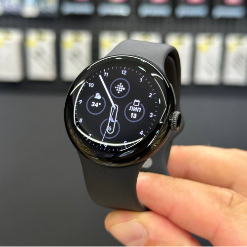 Вживаний смарт-годинник Google Pixel Watch WiFi Matte Black Aluminum Case / Obsidian Active Band US (Ідеальний+ стан)