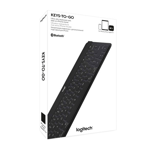Клавіатура портативна бездротова Logitech KEYS-TO-GO для iPhone, iPad, Apple TV Black (Open Box) Клавіатура портативна бездротова Logitech KEYS-TO-GO для iPhone, iPad, Apple TV Black (Open Box)