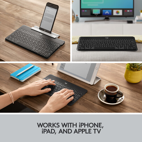 Клавіатура портативна бездротова Logitech KEYS-TO-GO для iPhone, iPad, Apple TV Black (Open Box) Клавіатура портативна бездротова Logitech KEYS-TO-GO для iPhone, iPad, Apple TV Black (Open Box)