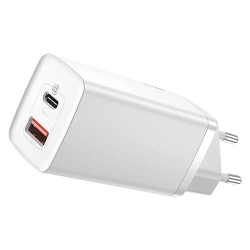 МЗП Baseus GaN2 Lite Quick Charger 65W (1 Type-C + 1 USB) White МЗП Baseus GaN2 Lite Quick Charger 65W (1 Type-C + 1 USB) White