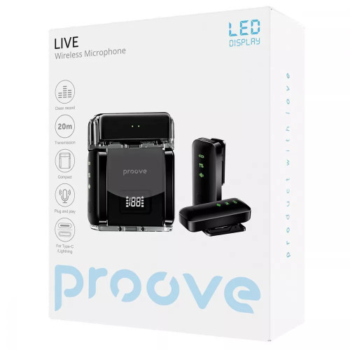 Бездротовий петличний мікрофон Proove Live Black Бездротовий петличний мікрофон Proove Live Black