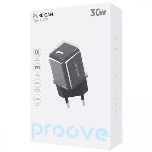 МЗП Proove Pure GaN 30W (Type-C) Black МЗП Proove Pure GaN 30W (Type-C) Black
