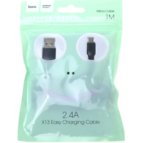 Кабель Hoco micro USB X13 2.4A (1m) Black