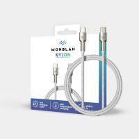 Кабель Monblan USB-C to USB-C 60W Nylon Series Starlight